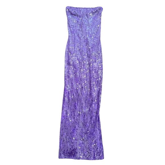Retrofête Strapless Sequin Lucia Dress in Purple, Size S - Picture 4 of 9